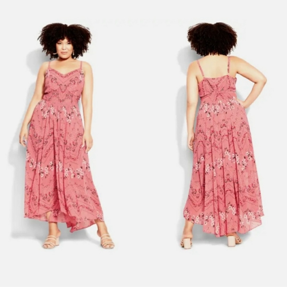 City chic pink dress flowy Size L20w